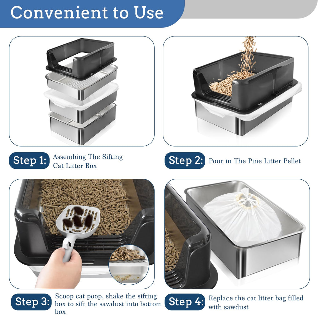 Stainless Steel Sifting Litter Box E407148