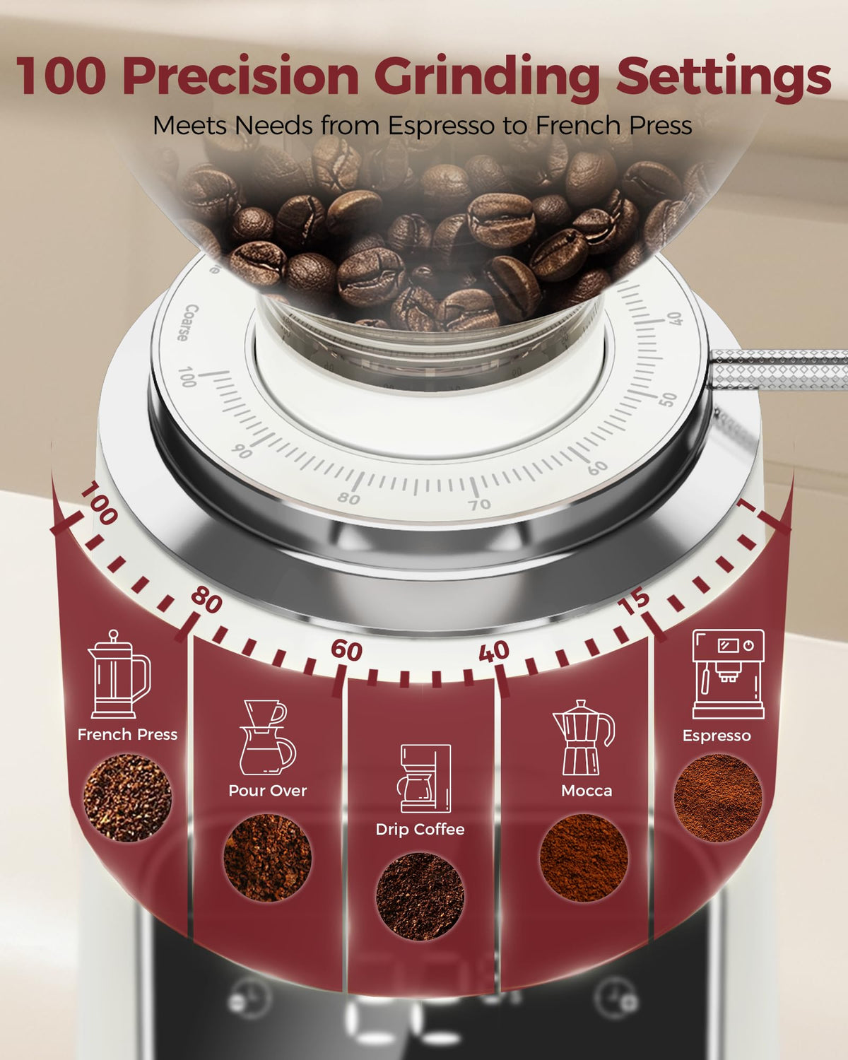 64mm Flat Burr Coffee Grinder F69478