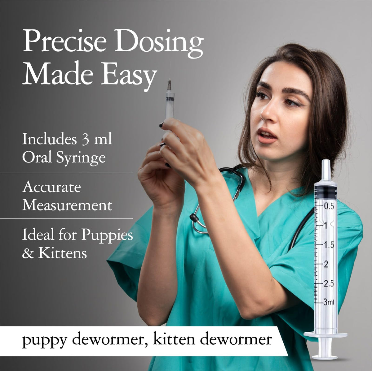 4 oz Vanilla Flavour Liquid Dog & Cat Dewormer with Syringe D85271