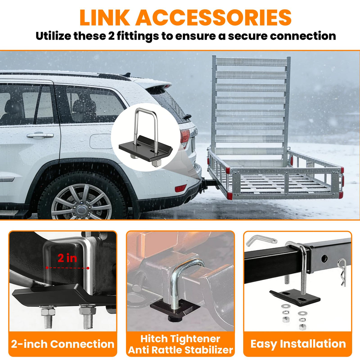 500LBS Aluminum Alloy Folding Hitch Cargo Carrier with Ramp B85413