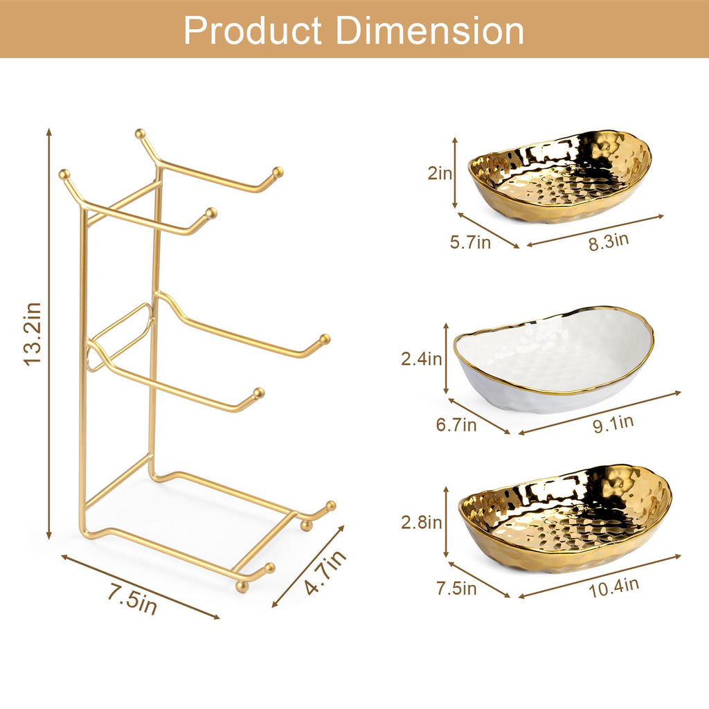 3 Tier Ceramic Fruit Basket with Metal Stand D166501