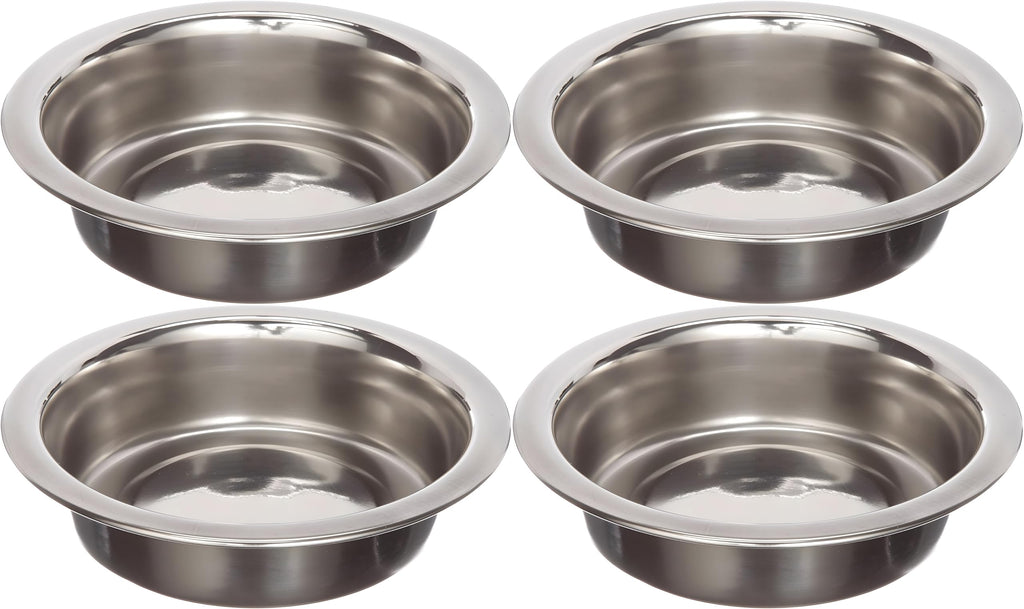 4 Pack Stainless Steel Cat & Dog Bowls, 8 oz Each R7304