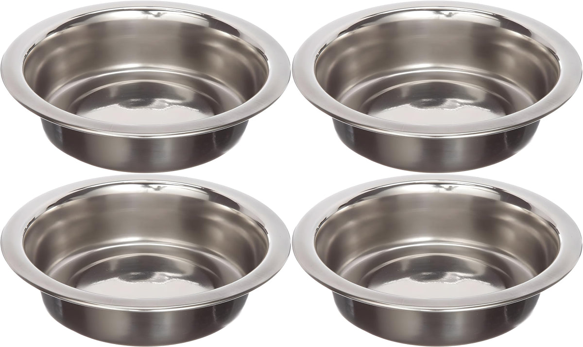 4 Pack Stainless Steel Cat & Dog Bowls, 8 oz Each R7304