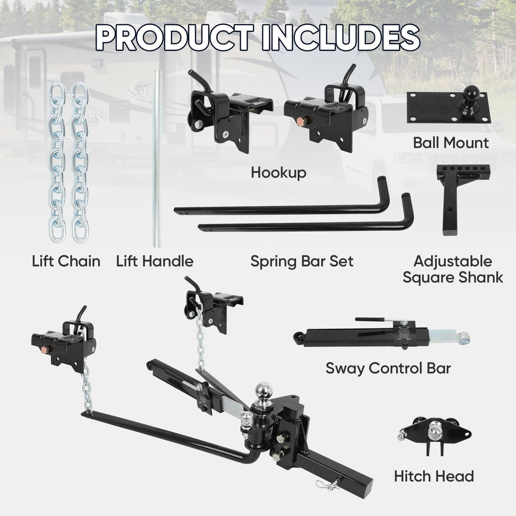 Weight Distribution Hitch with Sway Control 14000lbs 2-in Shank Y8887