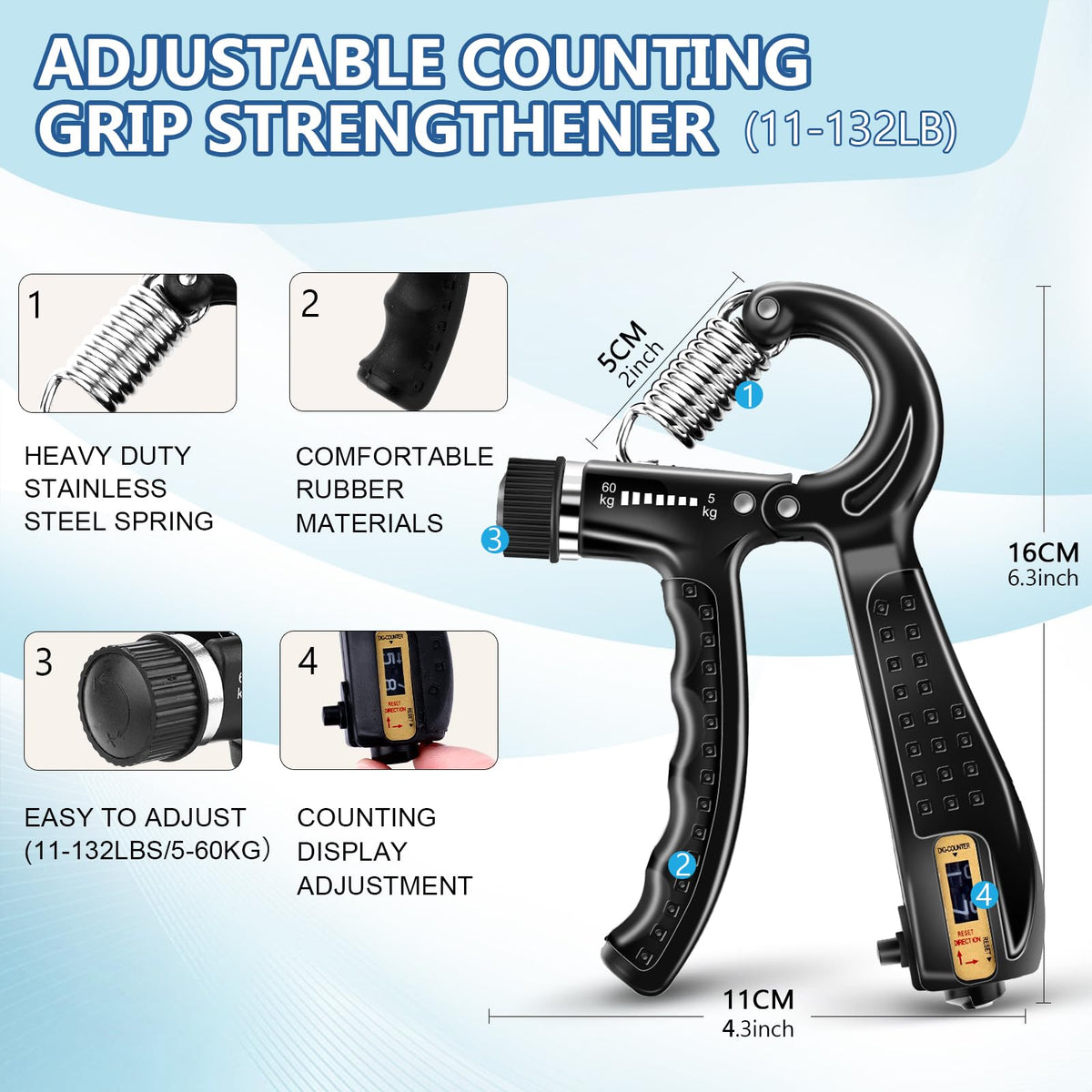 5/10 PCS Grip Strength Trainer Kit K38849