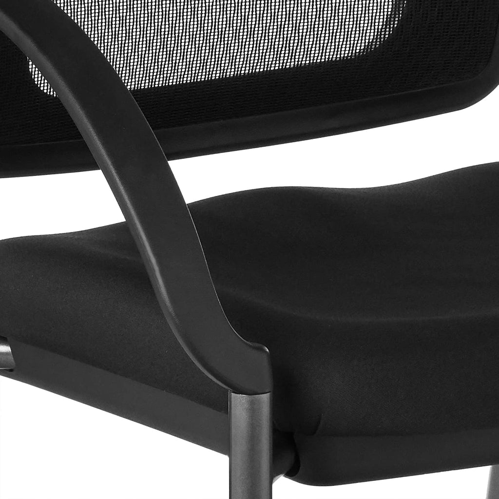 Stackable Visitor's Chair with Breathable Back and Rolling Casters C47209