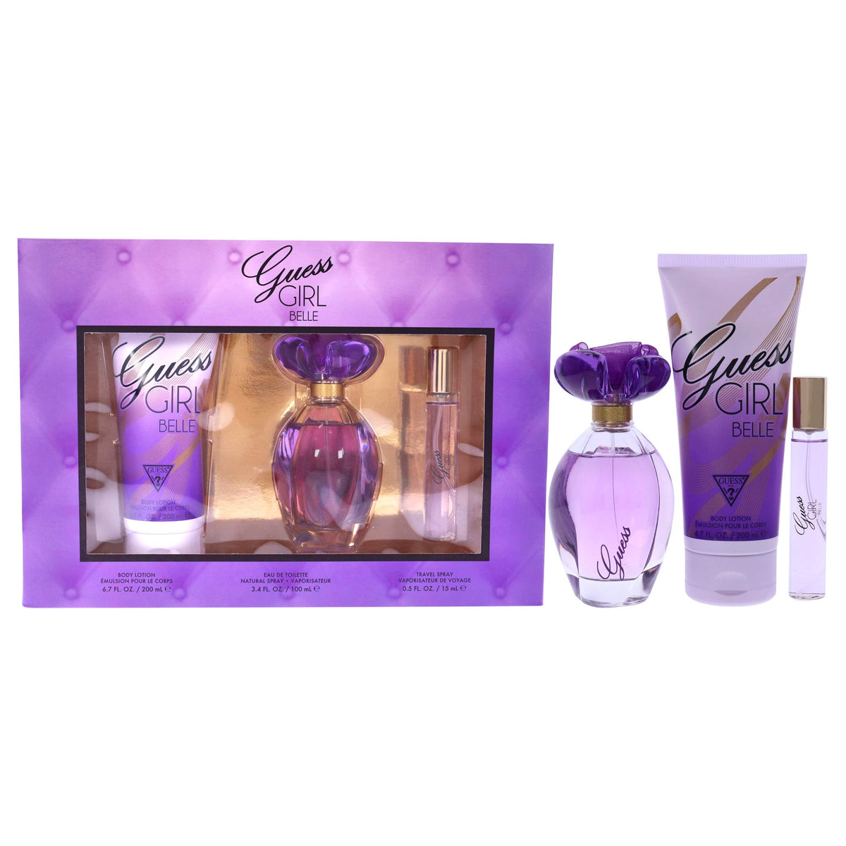 3 Pc Gift Set 3.4 oz EDT Spray 0.5 oz EDP Travel Spray 6.7 oz Body Lotion E90384