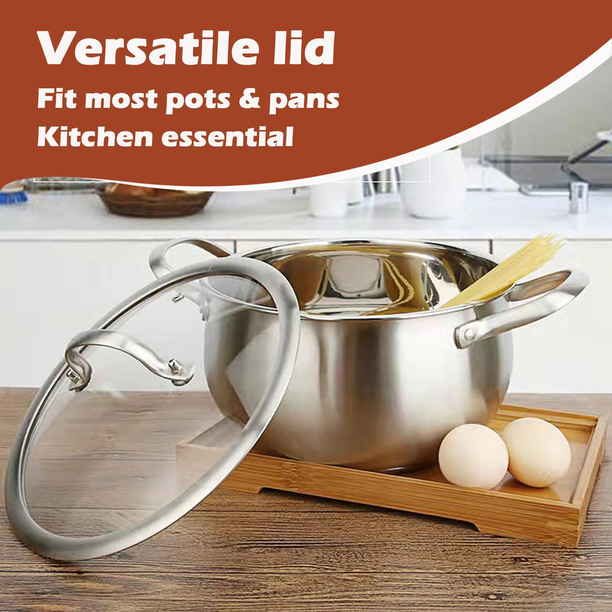Stainless Steel Glass Lid for 12 Inch Pans and Pots E5942