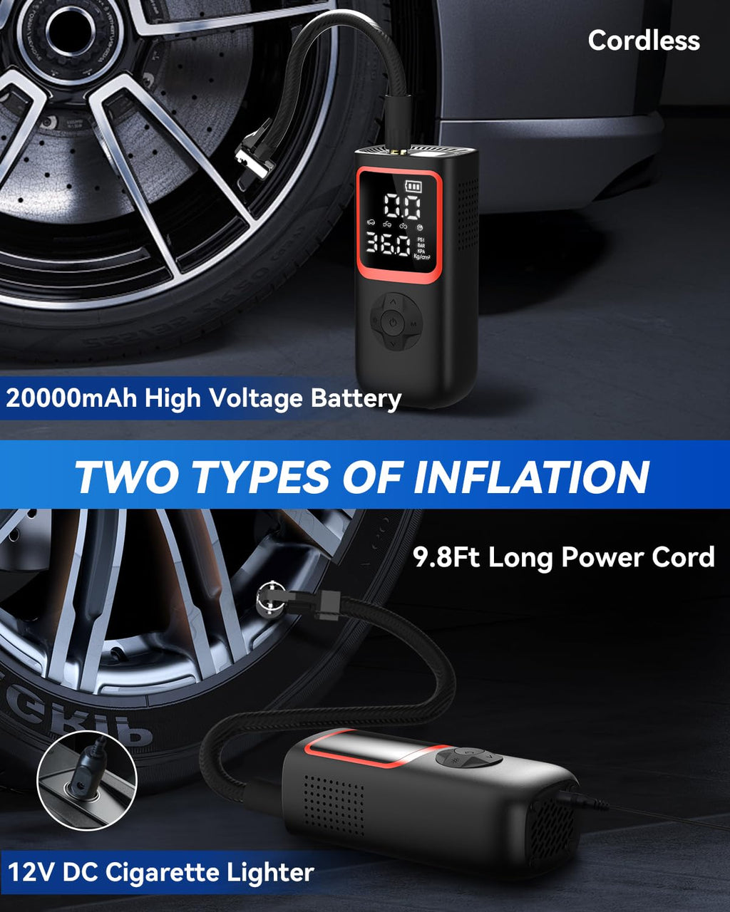 150PSI Portable Tire Inflator Air Pump U716