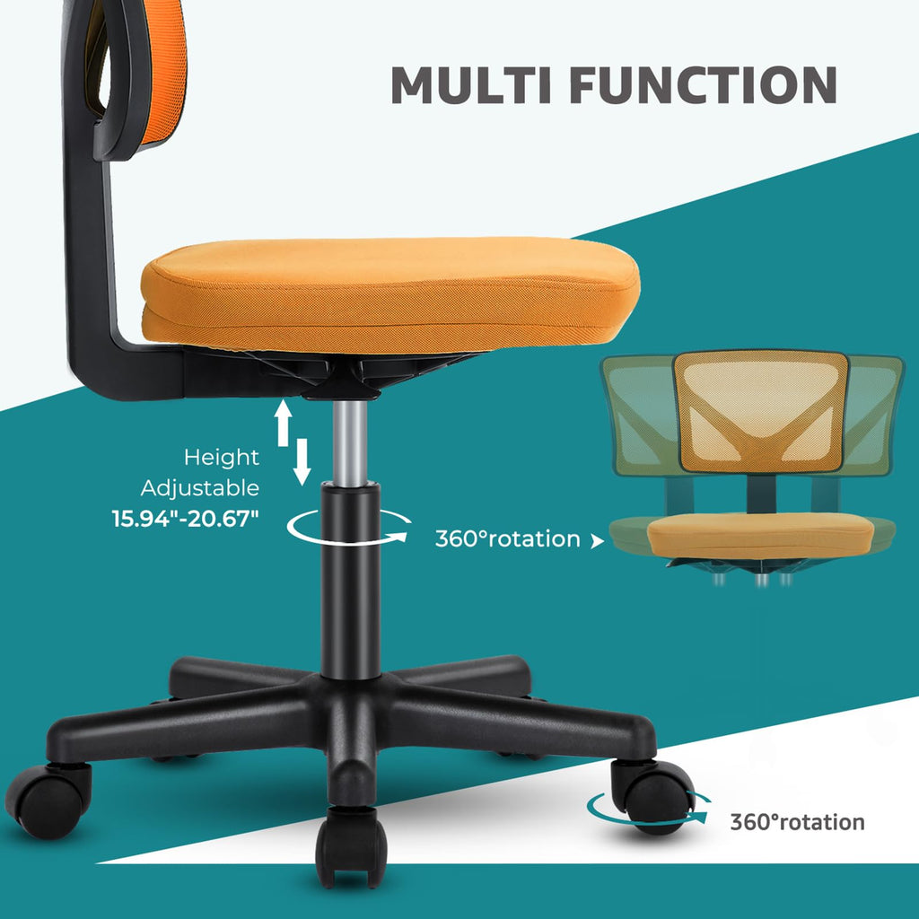 Armless Ergonomic Home Office Chair W7096