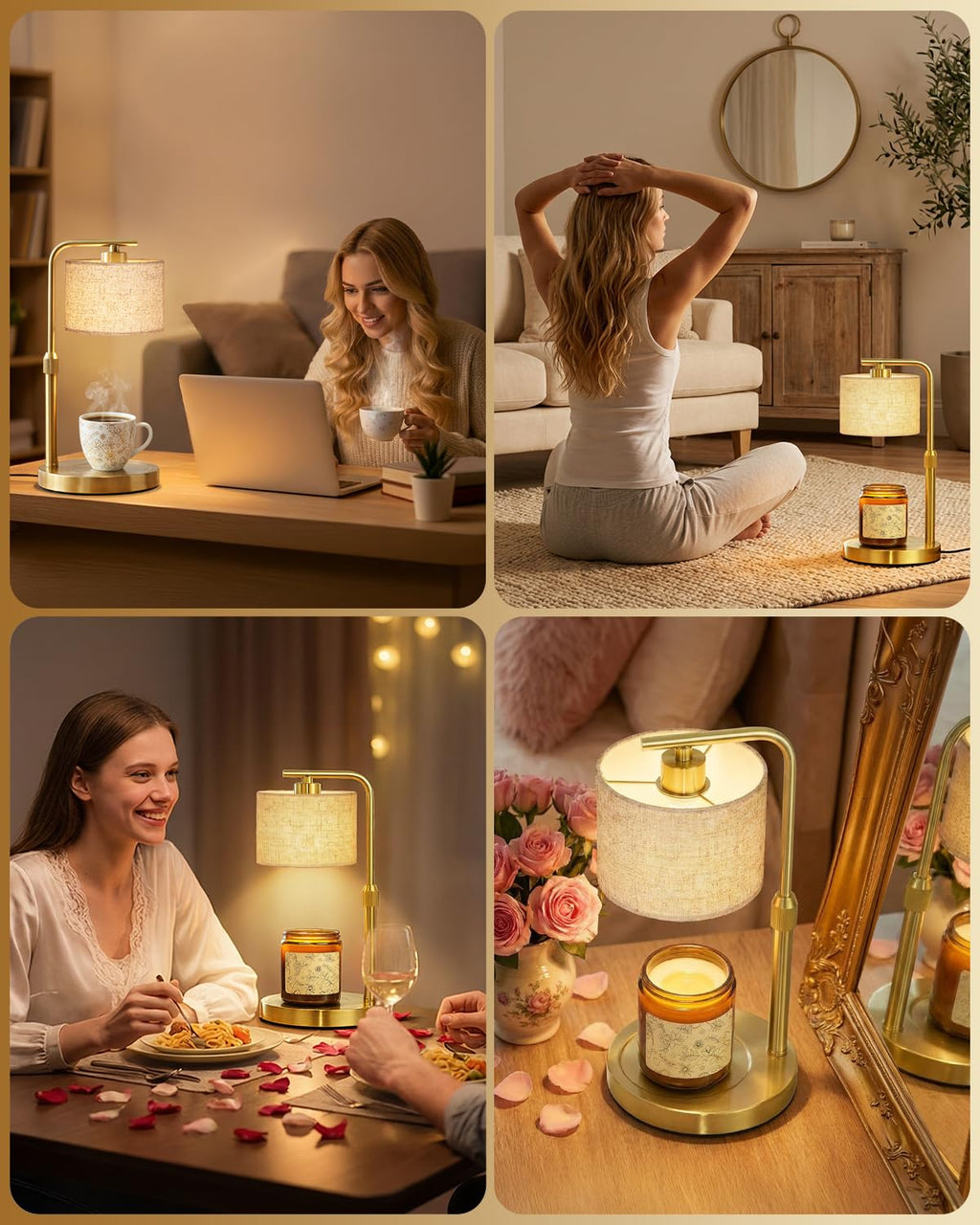 Height Adjustable Candle Warmer Lamp with Timer Dimmer for Jar Candles N241
