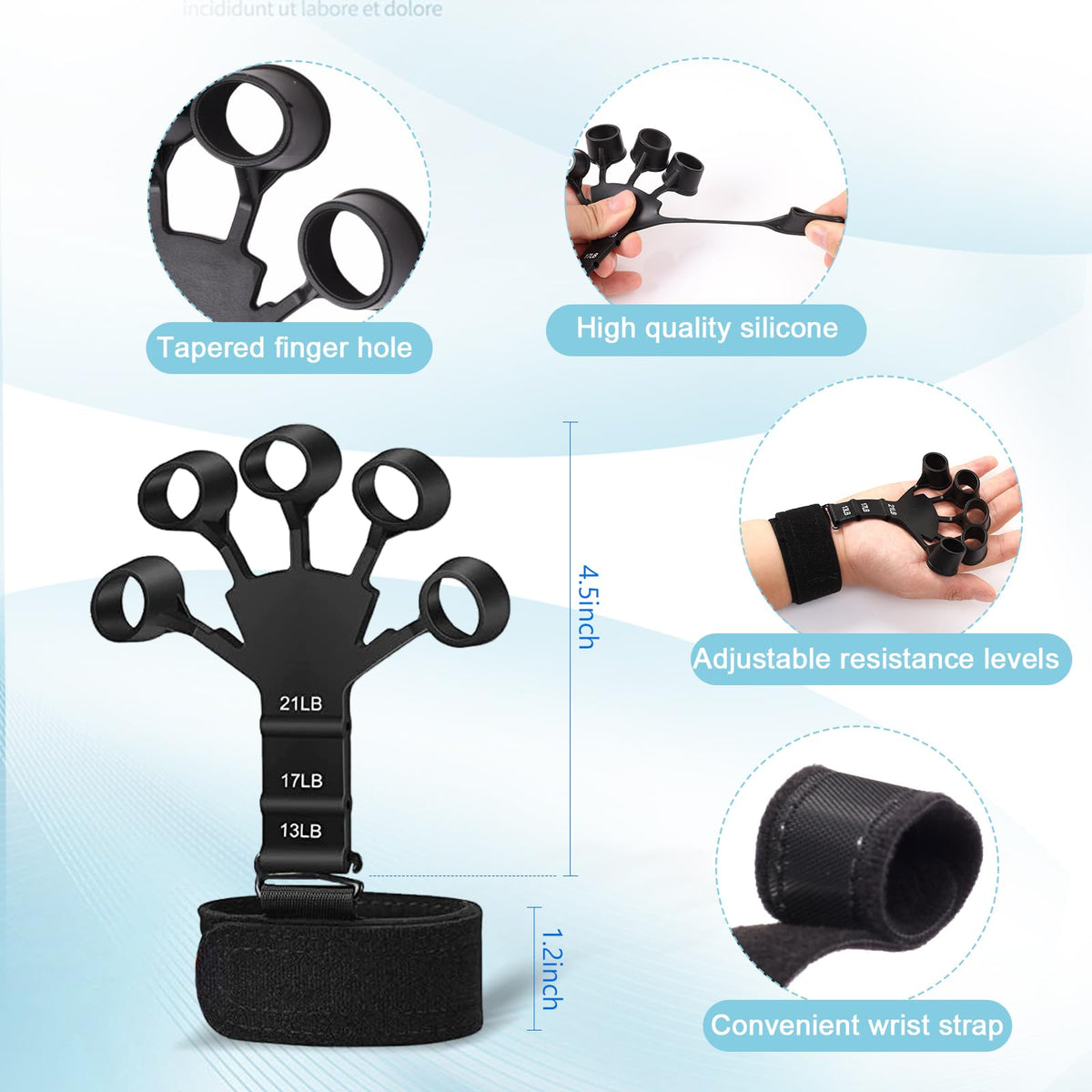 5/10 PCS Grip Strength Trainer Kit K38849