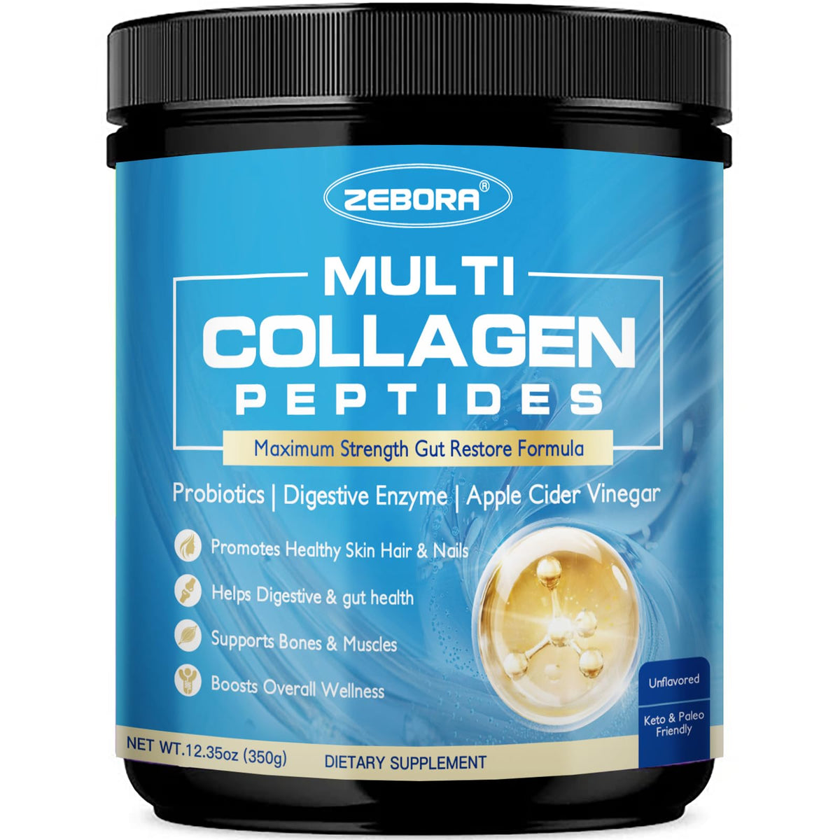 Multi Collagen Peptides Powder with Probiotic U7955