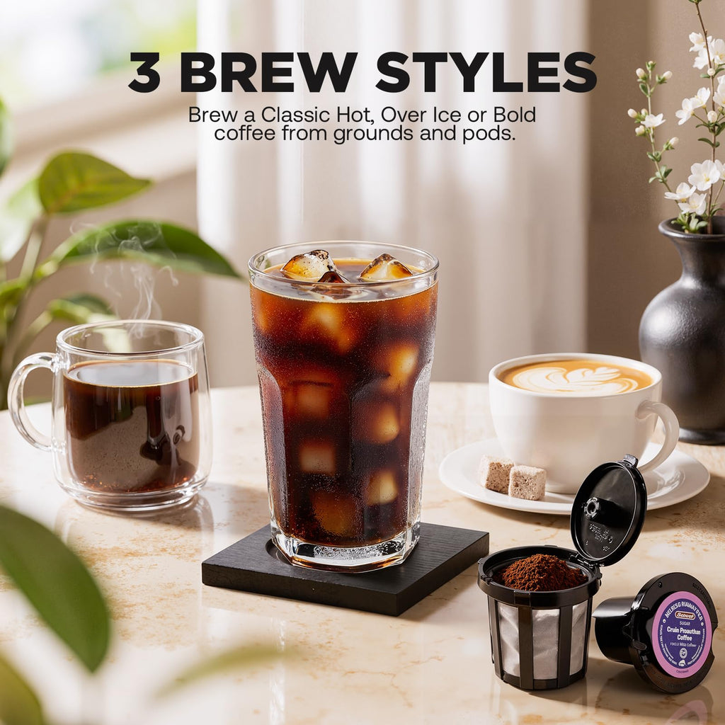 Single Serve Coffee Maker Hot and Iced Black V433