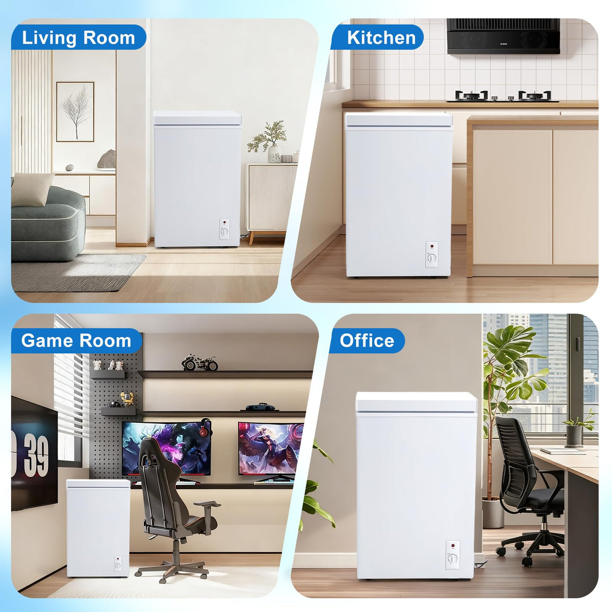 3.5 Cu.Ft White Chest Freezer with Basket P857620