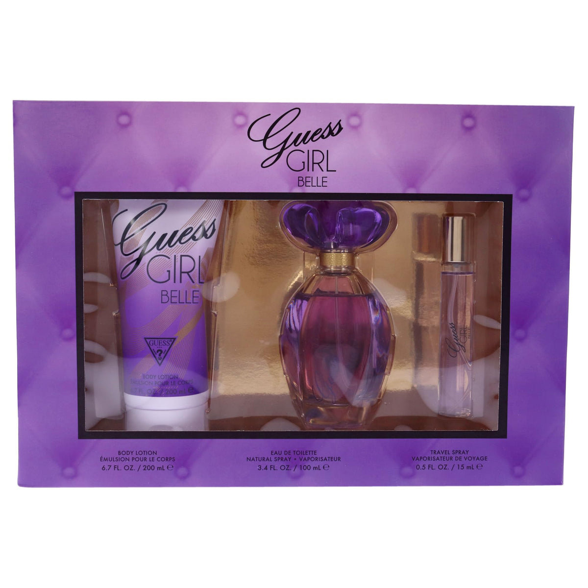 3 Pc Gift Set 3.4 oz EDT Spray 0.5 oz EDP Travel Spray 6.7 oz Body Lotion E90384