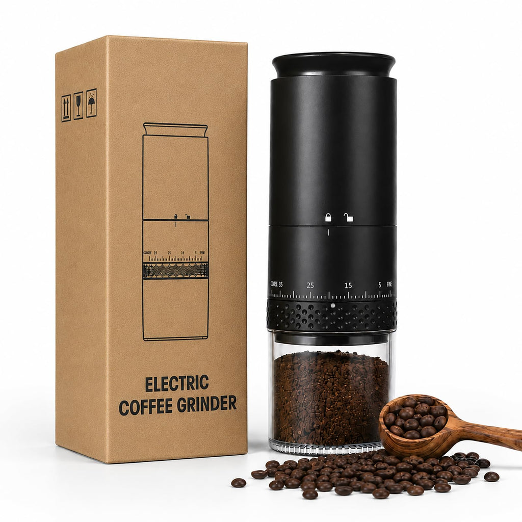 Portable Electric Coffee Grinder, Stainless Steel Conical Mill, USB-C Cordless, 38 Adjustable Grind Settings O746