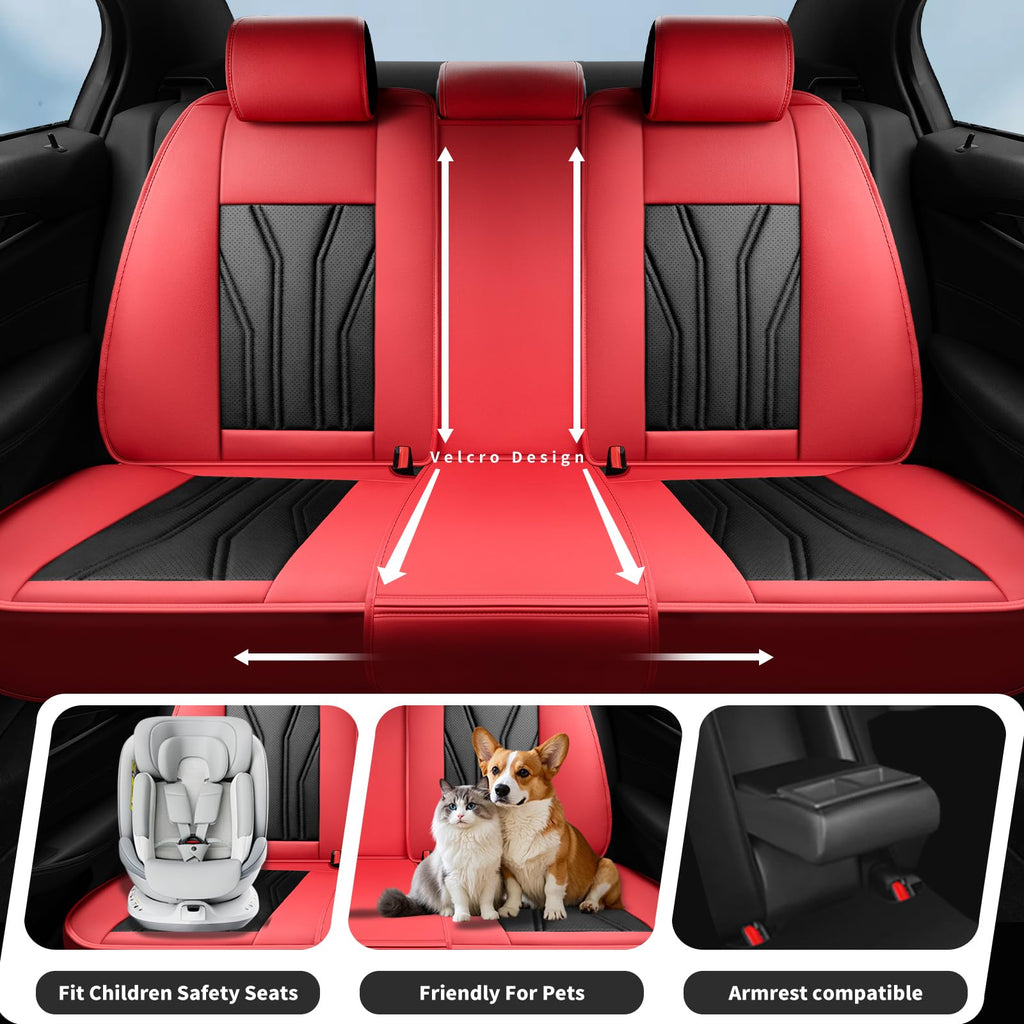 Car Seat Covers Red & Black W891