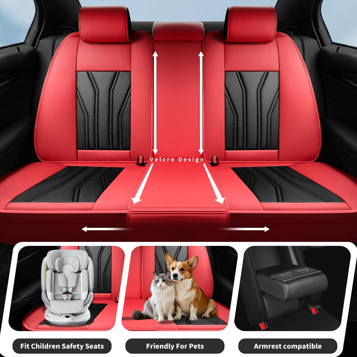 Car Seat Covers Red & Black W891