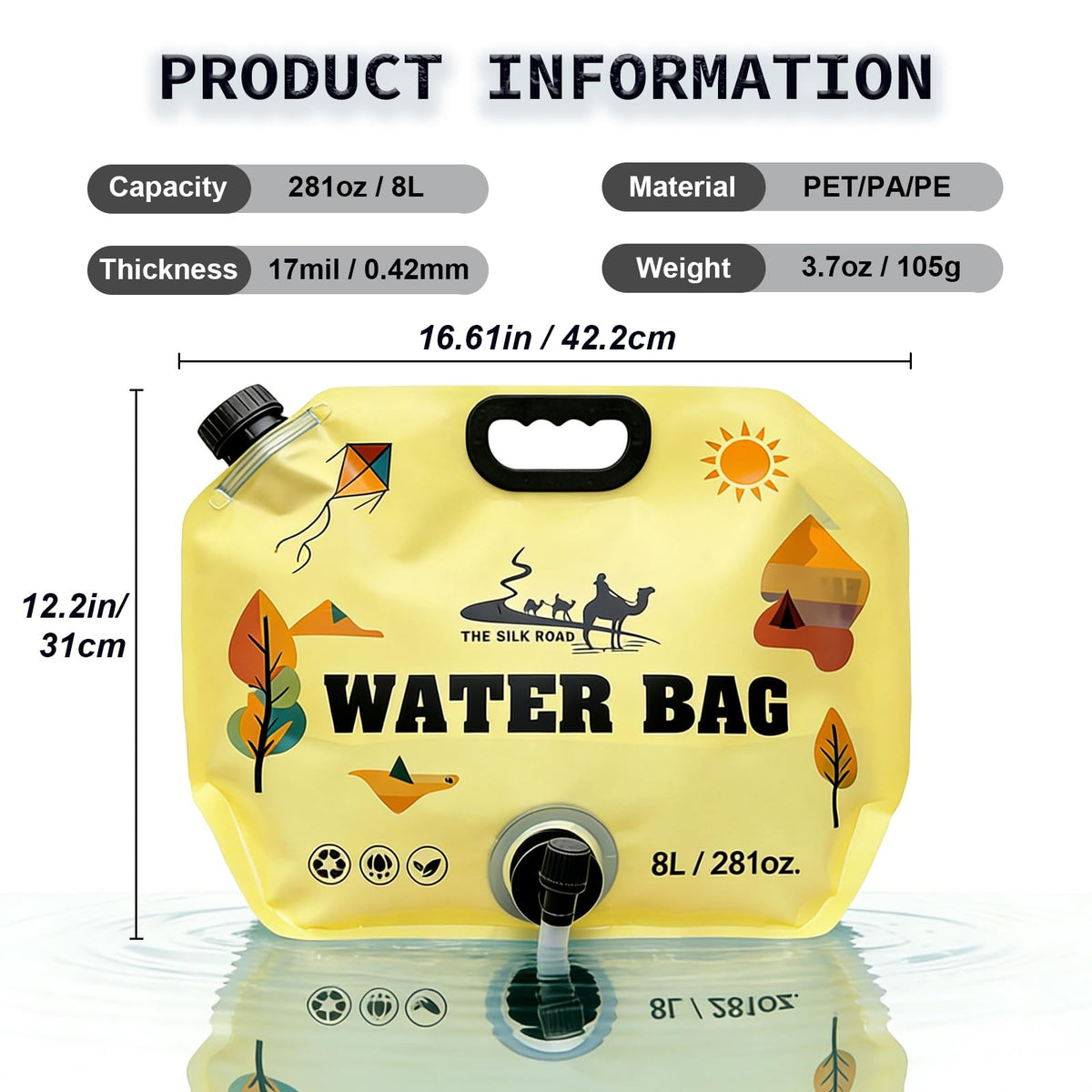Collapsible 2 Gallon Water Container with Faucet W59282