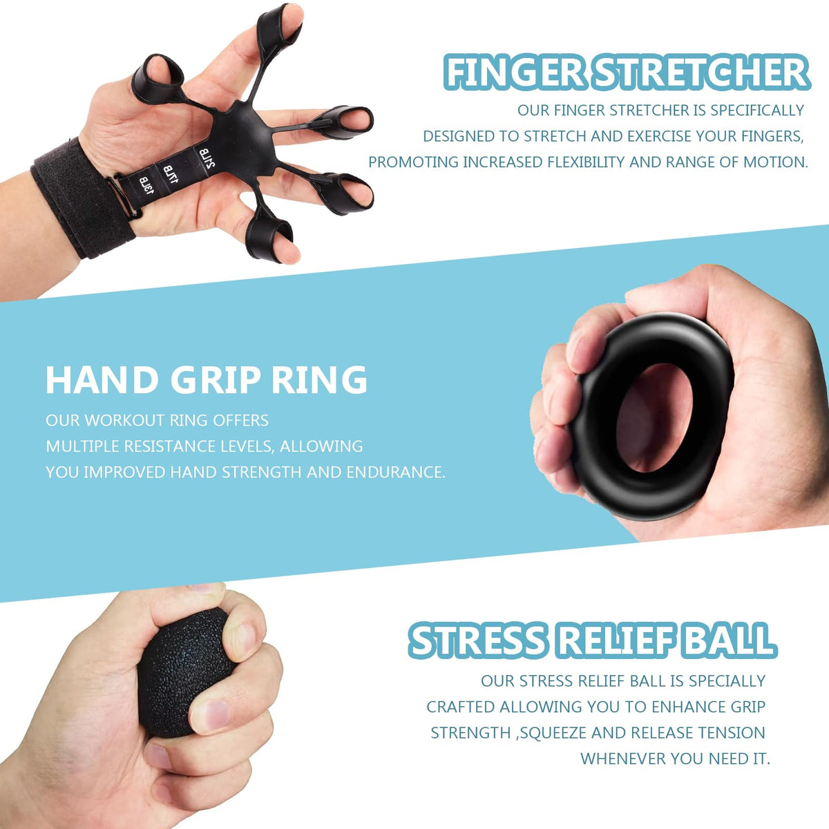 5/10 PCS Grip Strength Trainer Kit K38849