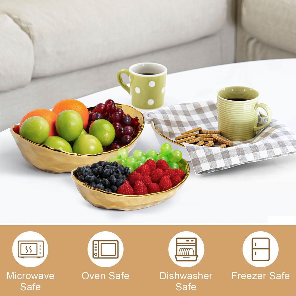 3 Tier Ceramic Fruit Basket with Metal Stand D166501