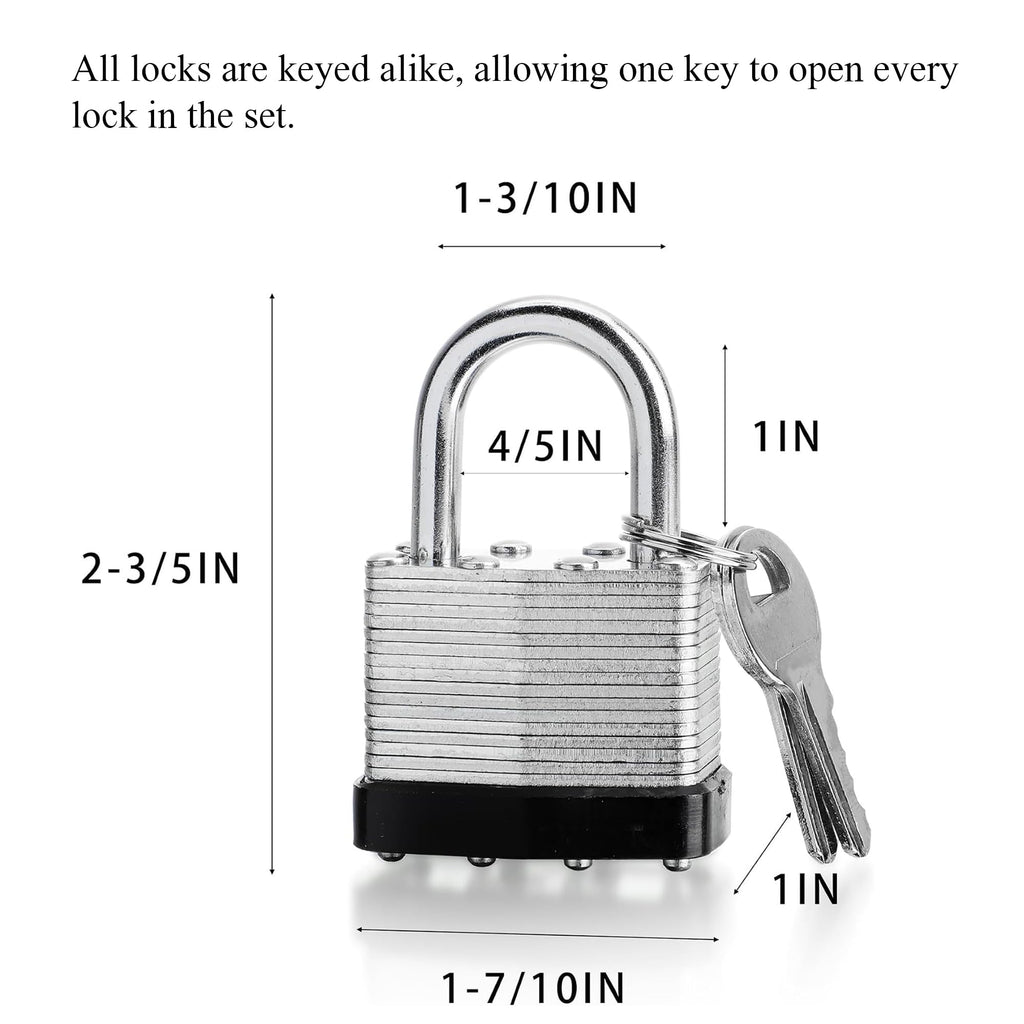 4 Pack Keyed Alike Pad Locks W540416
