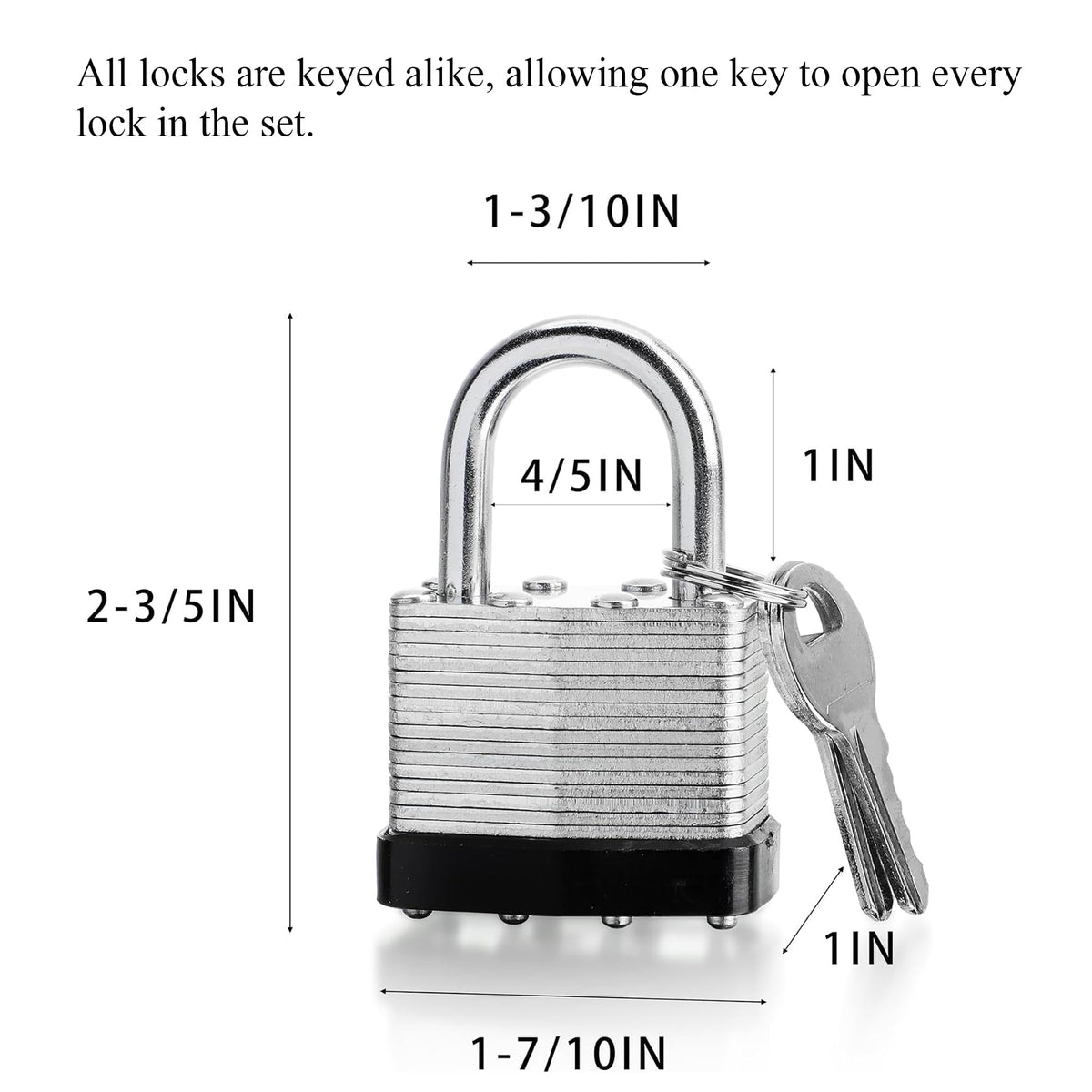 4 Pack Keyed Alike Pad Locks W540416