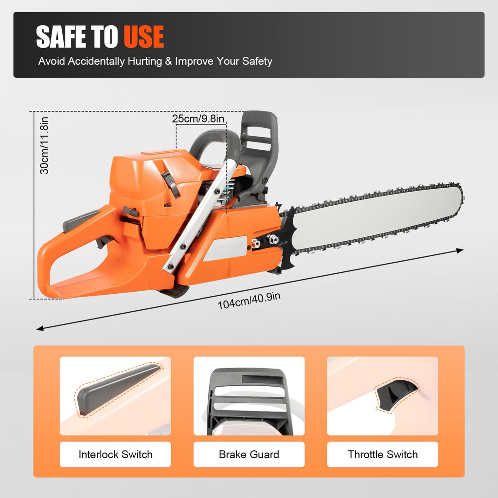 24 Inch 72CC Gas Chainsaw O5546