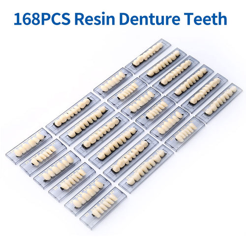 168 Pieces Acrylic Resin Denture Teeth 6 Sets 23 Shade A2 Upper + Lower V666