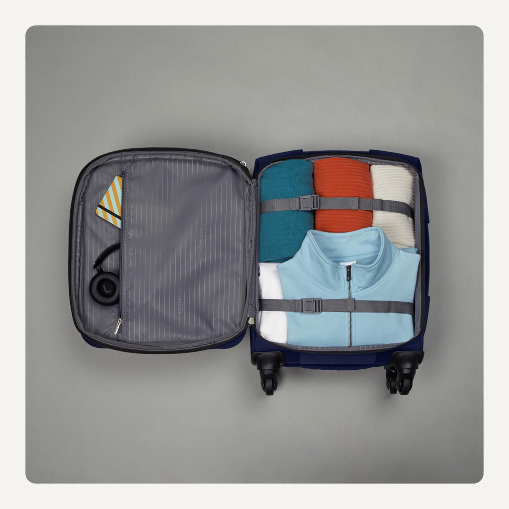18" Medium Expandable Softside Suitcase with Spinner Wheels, Black T333