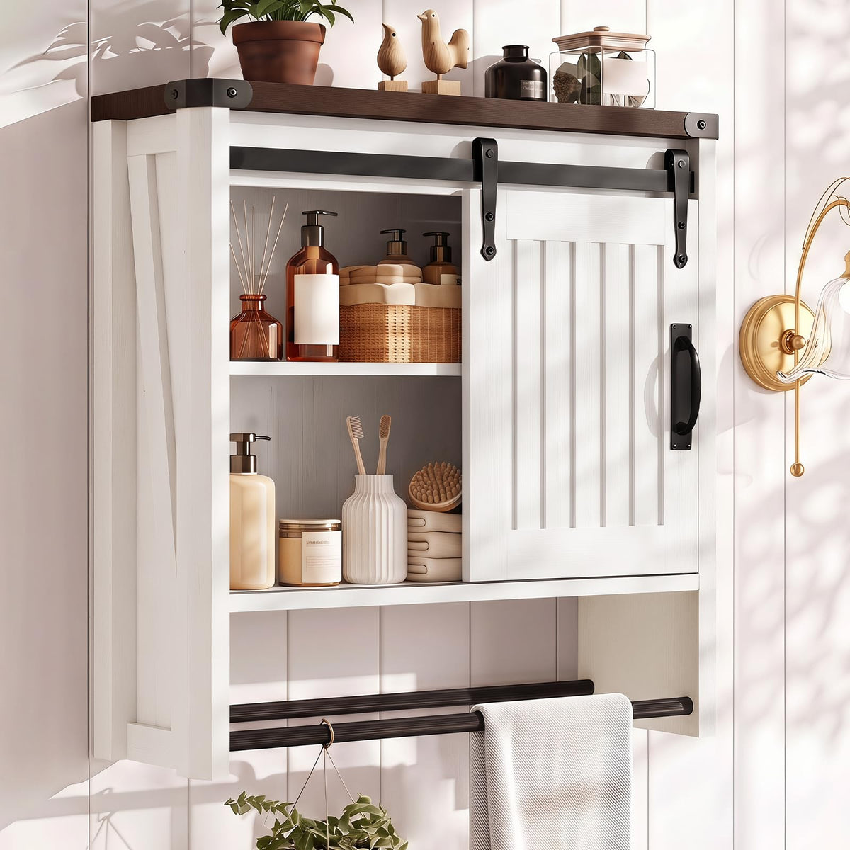 Bathroom Wall Cabinet with Sliding Door J718
