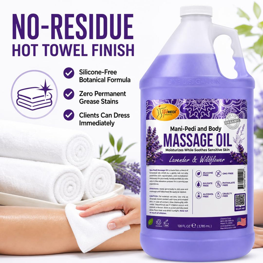 Lavender Massage Oil 128 Oz with Almond Cotton Seed Sunflower Avocado Oil D529648