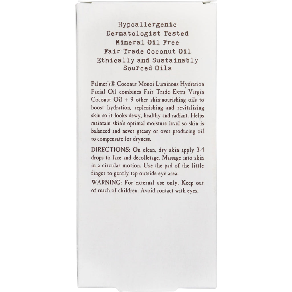 Hydrating Facial Oil with Coconut 1 Fl Oz P3198