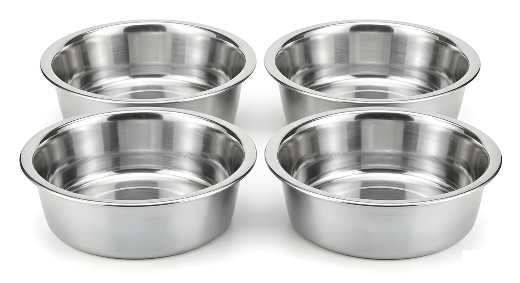 4 Pack Stainless Steel Cat & Dog Bowls, 8 oz Each R7304