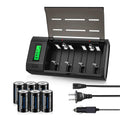 6 Pack Rechargeable D Batteries with Charger U538756