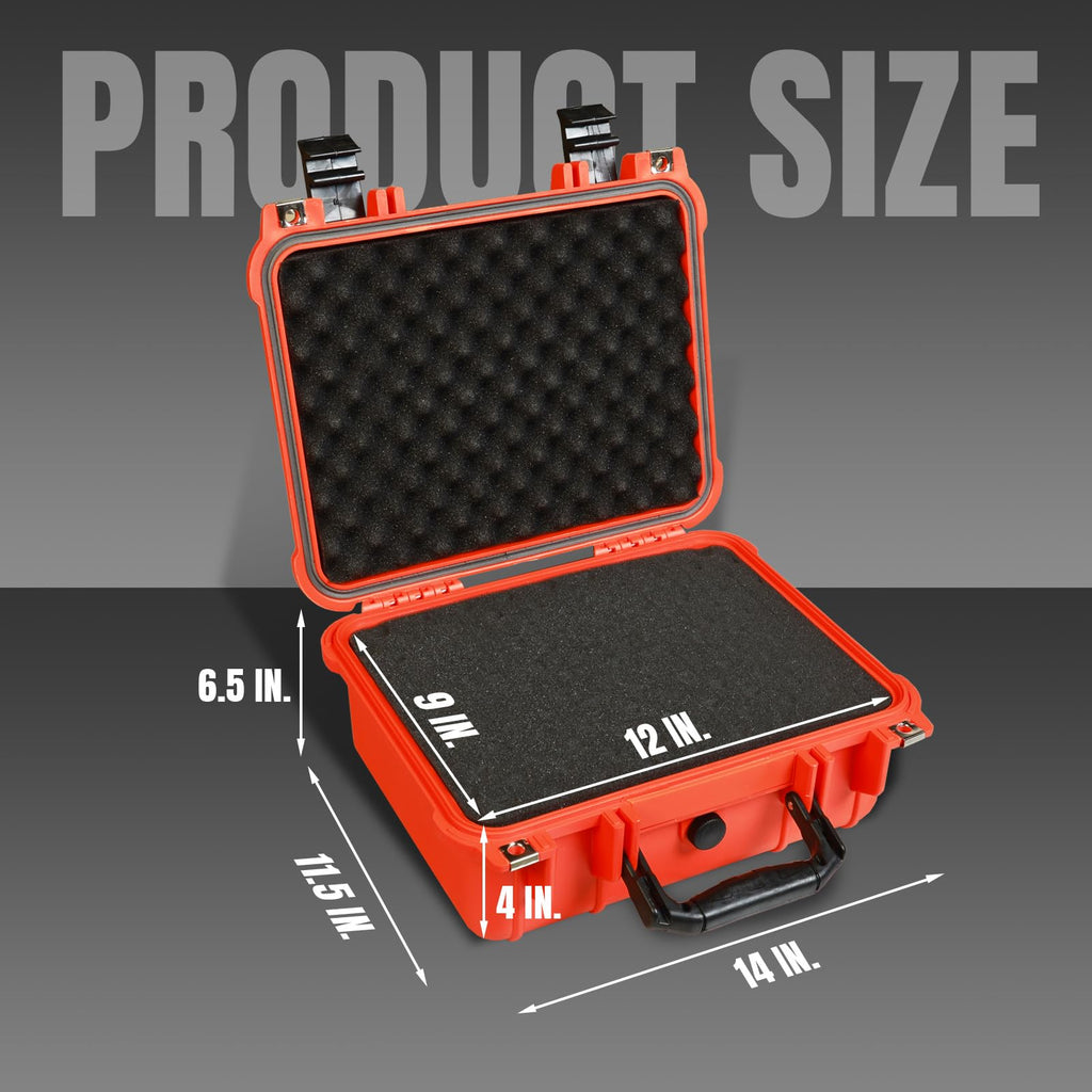 14x 11.5x 6.5 Inch Waterproof Protective Camera Case with Customizable Foam O98400