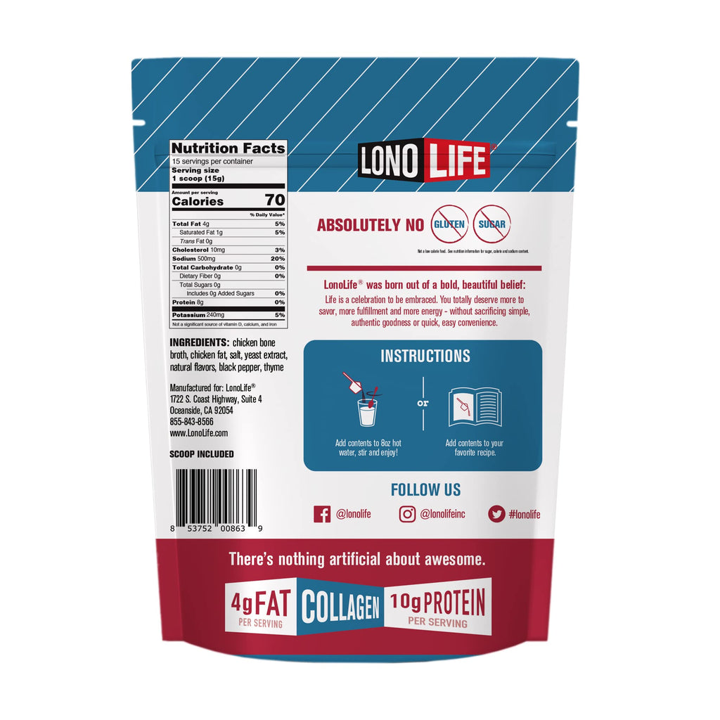 Chicken Bone Broth Powder Mix 8oz V627