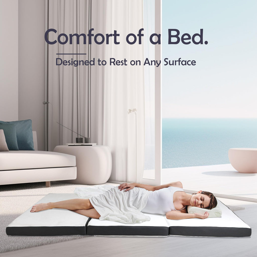 Memory Foam Folding Mattress Full 3 Inch Trifold with Washable Cover E21904