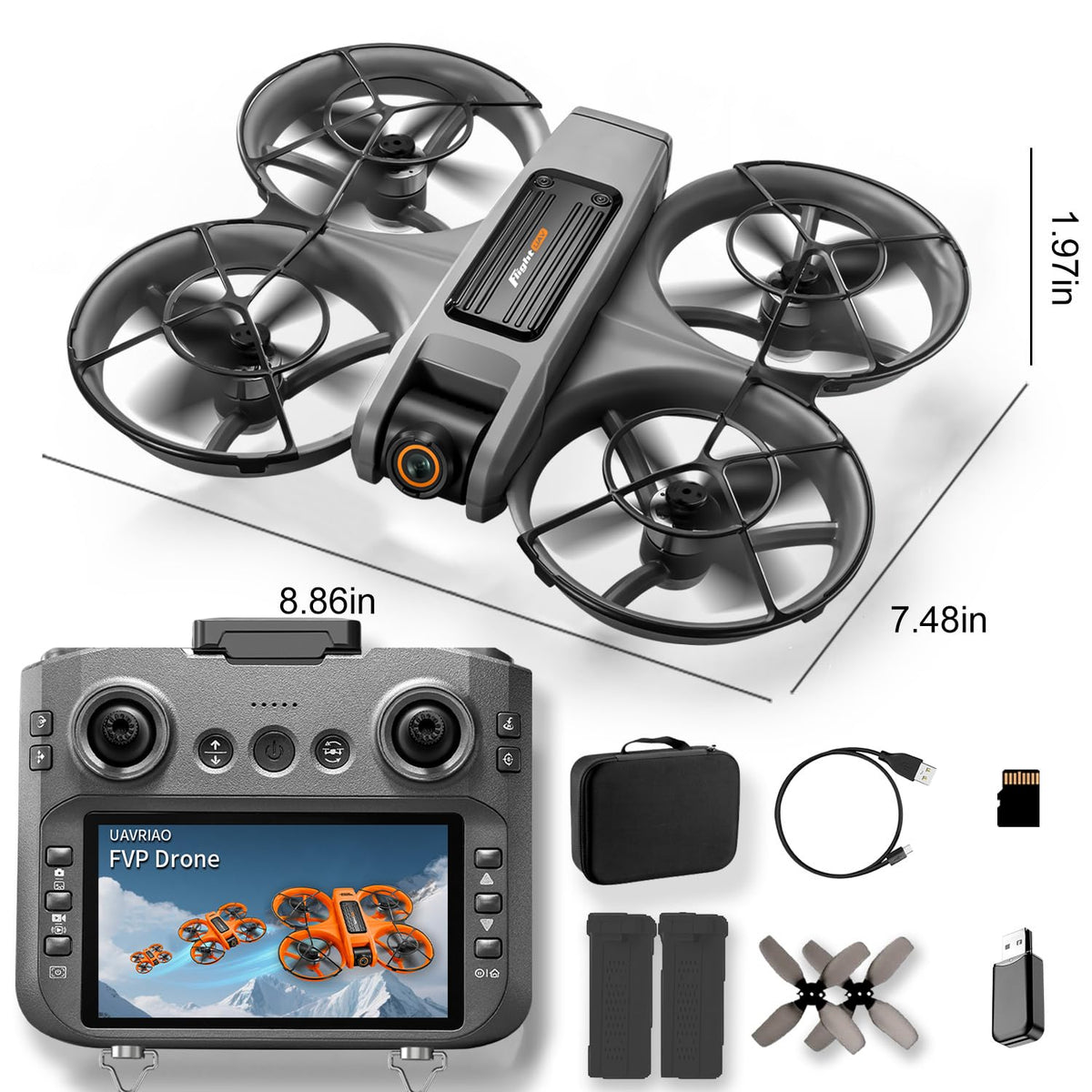4.5-inch HD Screen Remote Control Drone with 2K Dual Cameras C172422