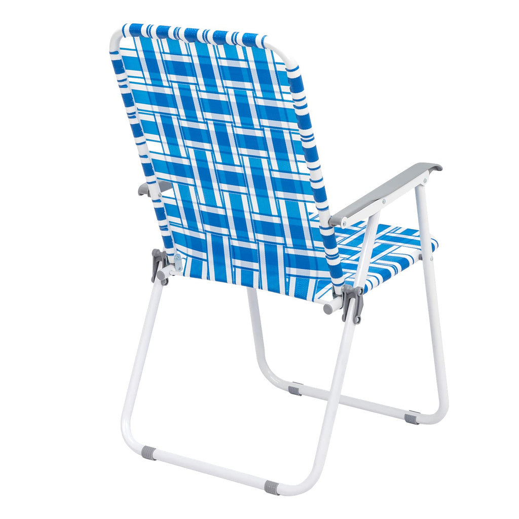 Set of 2 Blue Webbed Folding Patio Chair C132639
