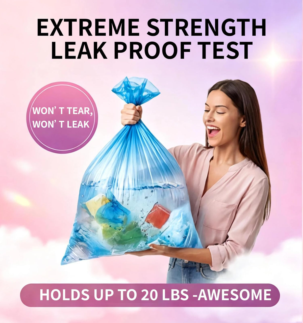 4 Gallon 0.86 Mil Unscented 150 Count Small Trash Bags N6451