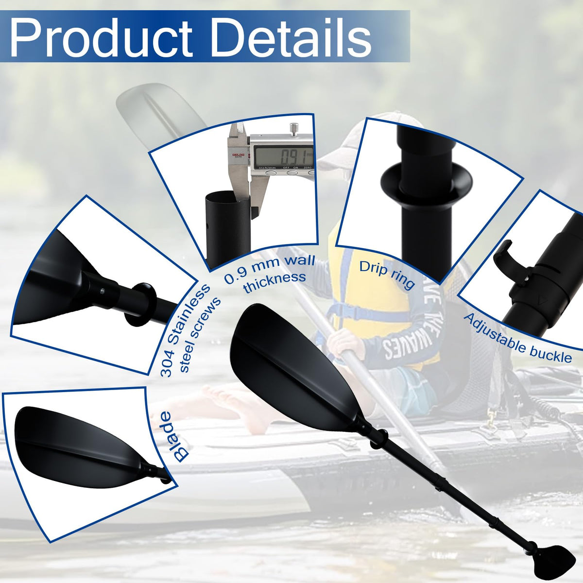 Telescoping Adjustable Kayak Paddle M877