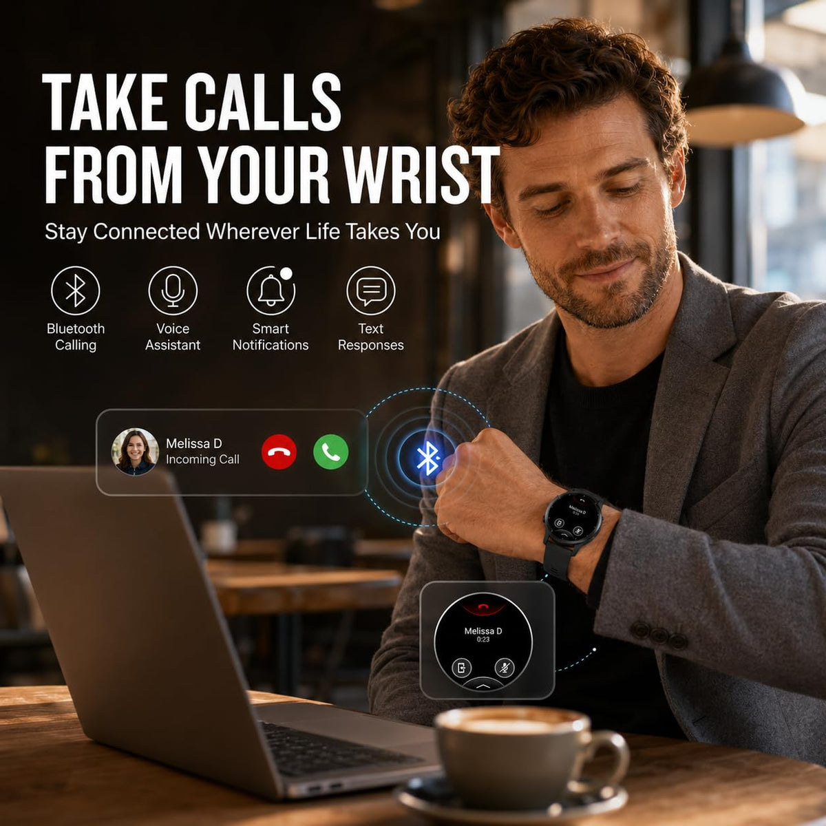 Black 45mm GPS Smartwatch O804