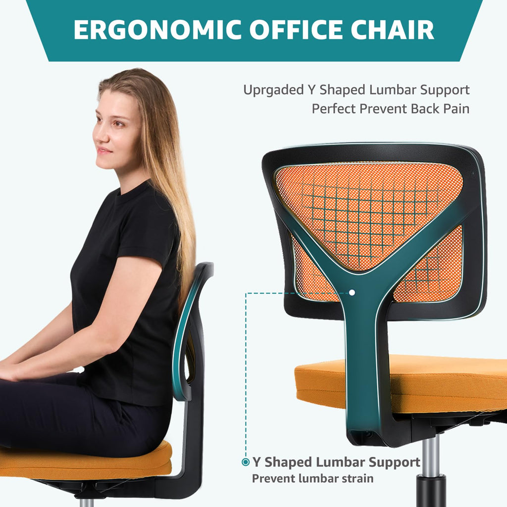 Armless Ergonomic Home Office Chair W7096