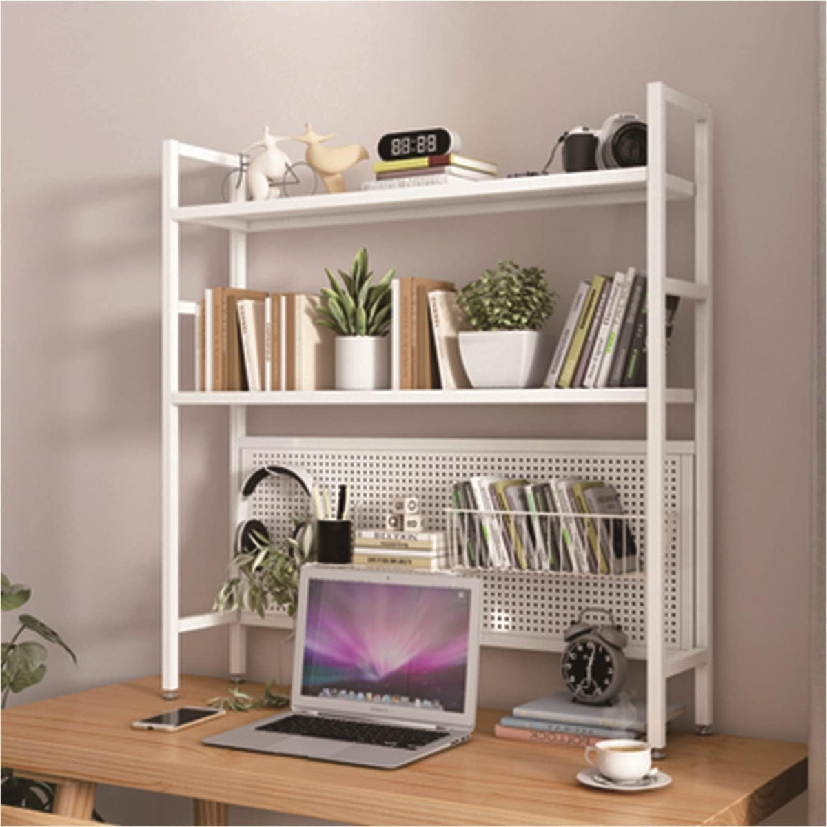 White Metal Desktop Bookshelf L33763