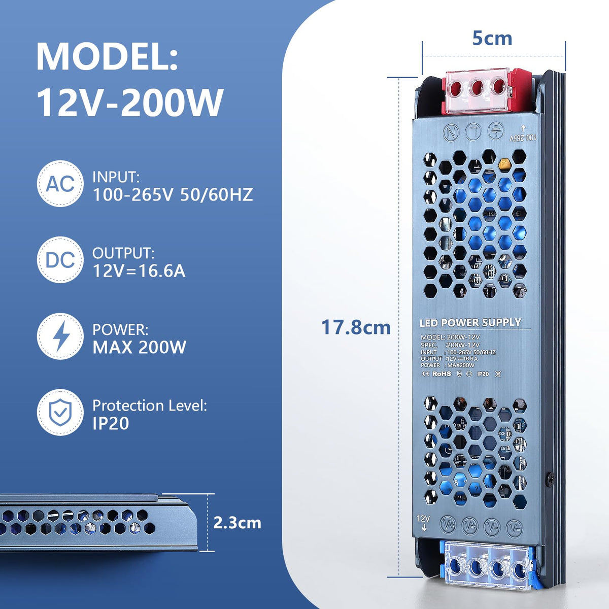 12V 200W Ultra Slim LED Power Supply R51797