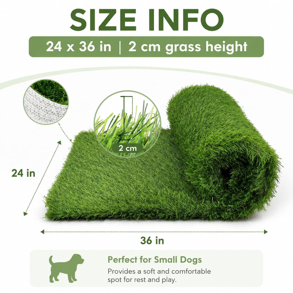 Artificial Grass Dog Potty Pad 24 x 36 in Non-Slip Washable C148300