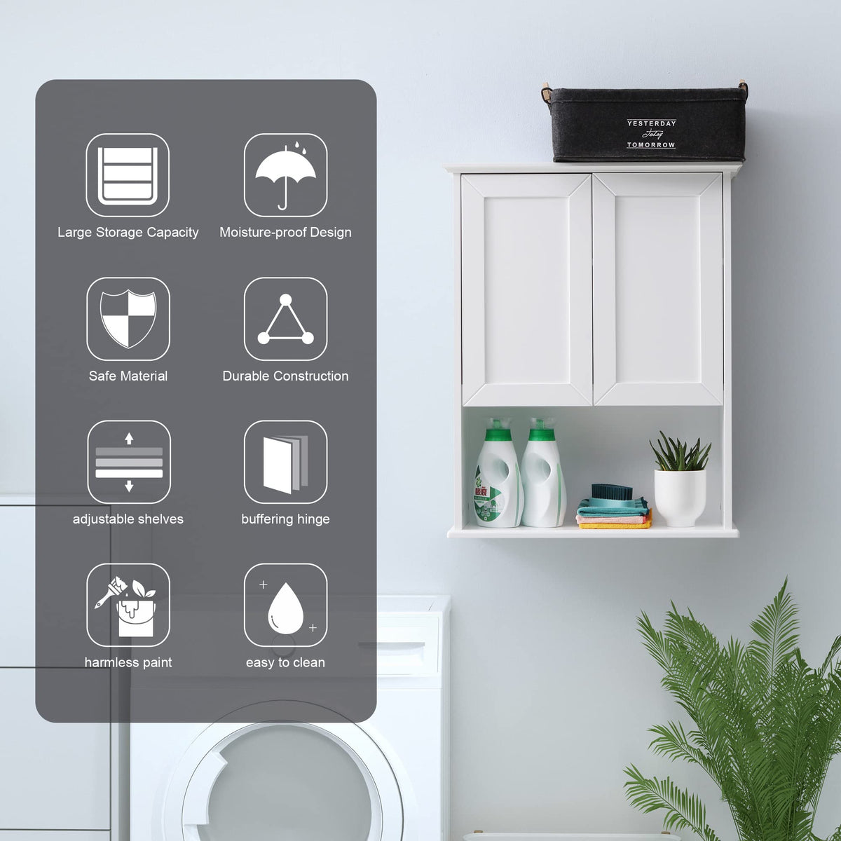 Bathroom Wall Medicine Cabinet with Soft-Close Hinges R82316