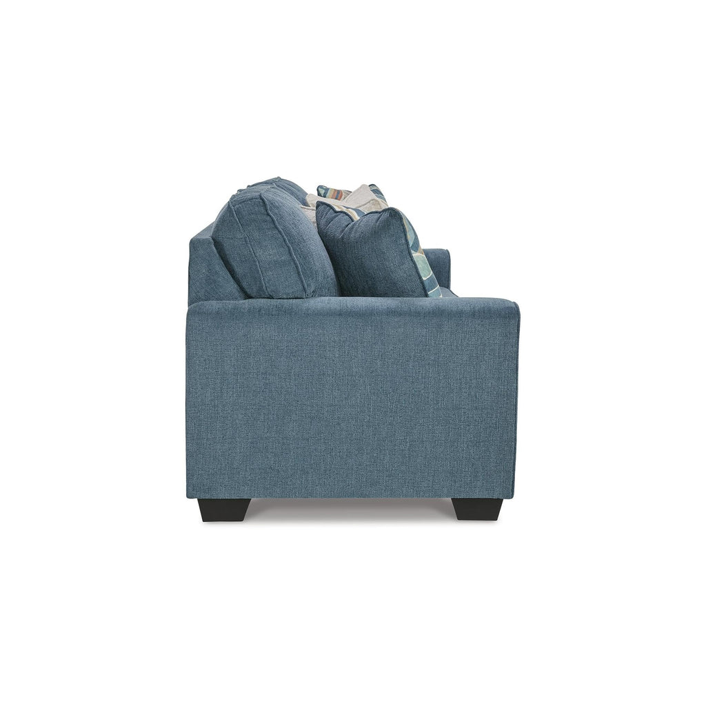 Blue Chenille 3 Seater Couch U50647